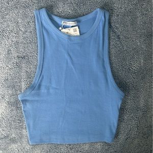 Zara Blue Ribbed Baby Tank